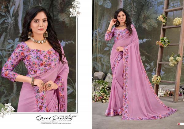 Shravya Rose Queen Fancy Chiffon Saree